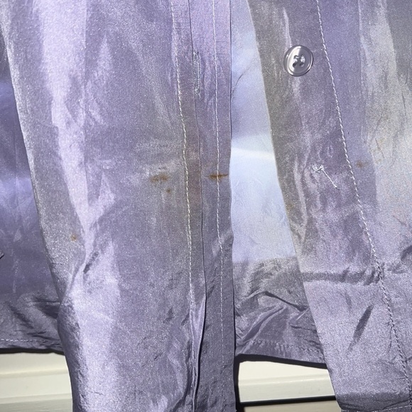 Vintage Daniel Hechter  lilac silk long sleeve shirt blouse with pockets - Picture 13 of 14